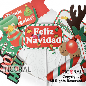 PHOTO PROPS FELIZ NAVIDAD X12